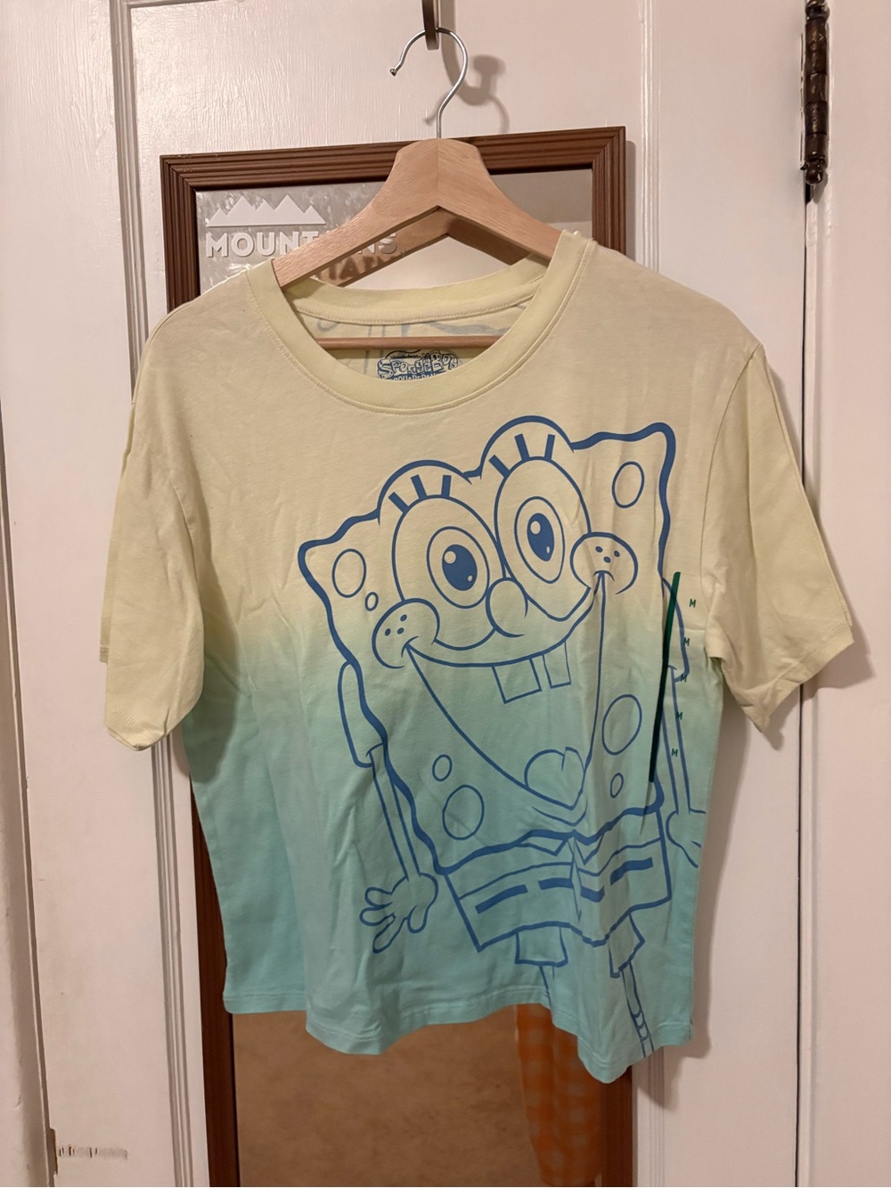 SpongeBob SquarePants women’s Ombre Yellow to Teal Graphic Tee
